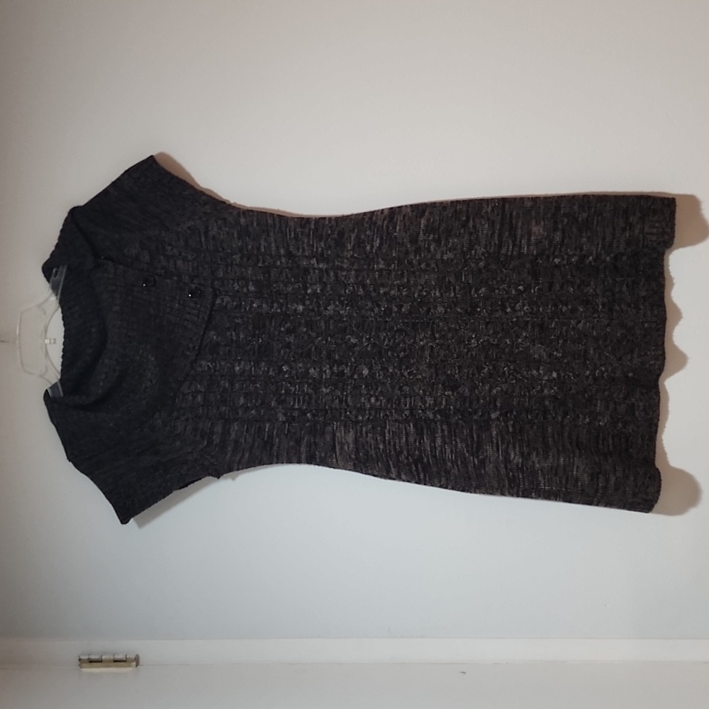 Ladie's Calvin Klein Black and Taupe knit Short Sleeved Knit Dress M
